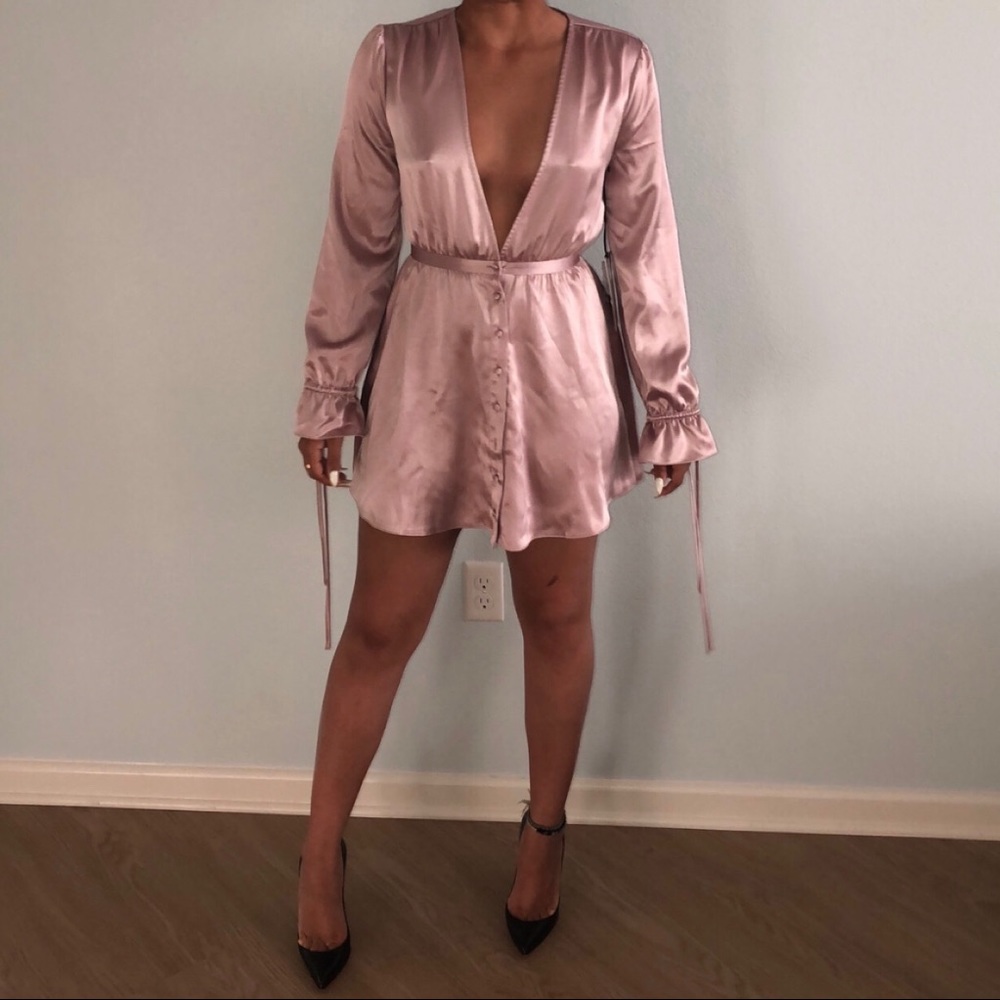 Pink silk dress